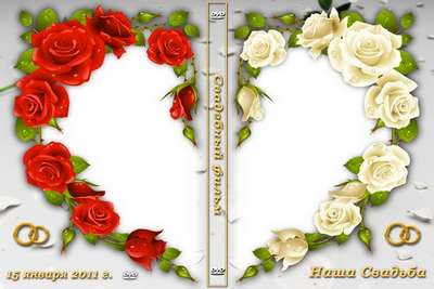 Wedding DVD cover template - Roses Wedding DVD cover template - Roses