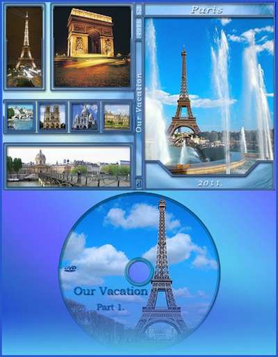 DVD cover template – Our vacation -Paris