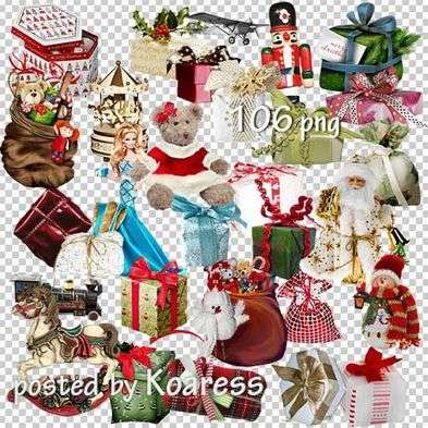 PNG Christmas gifts on transparent background, 106 PNG, Christmas bags, Christmas boxes, Christmas toys