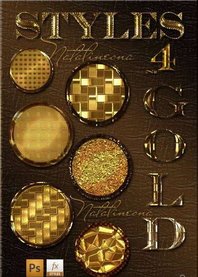 Gold bright styles for Photoshop 4