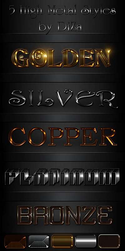5 High metal photoshop styles