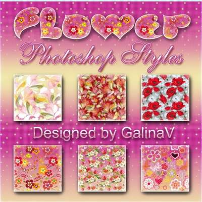 6 Photoshop Styles - Flowery Patterns