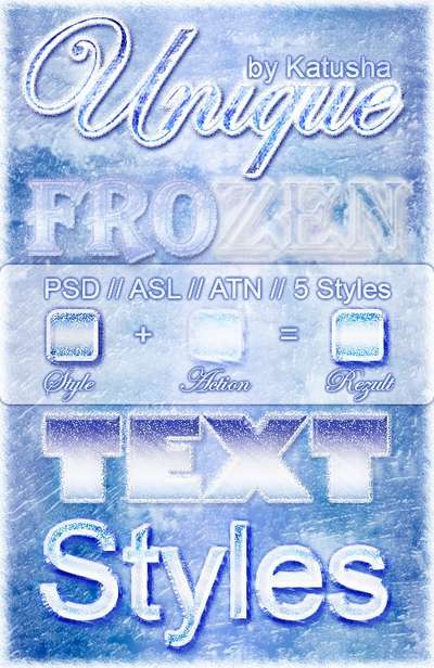 Frozen Text Styles for Photoshop