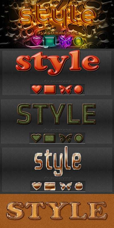 Set of the varied photoshop styles - 21 Set of the varied photoshop styles - 21
