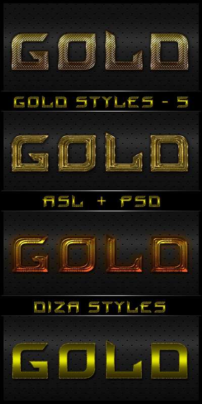 Gold photoshop styles - 6