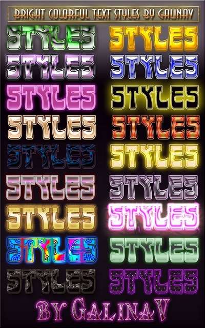 Bright Colorful Text Photoshop Styles