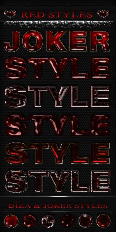 Red photoshop styles