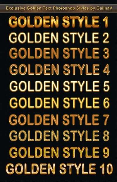 Exclusive Golden Text Photoshop Styles