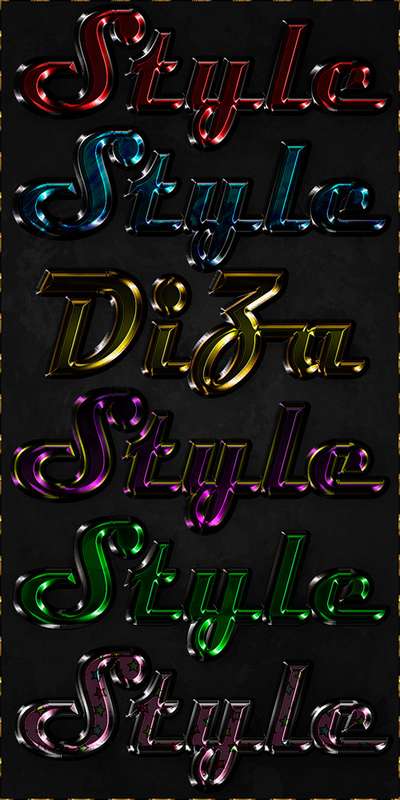 Super metallic photoshop styles