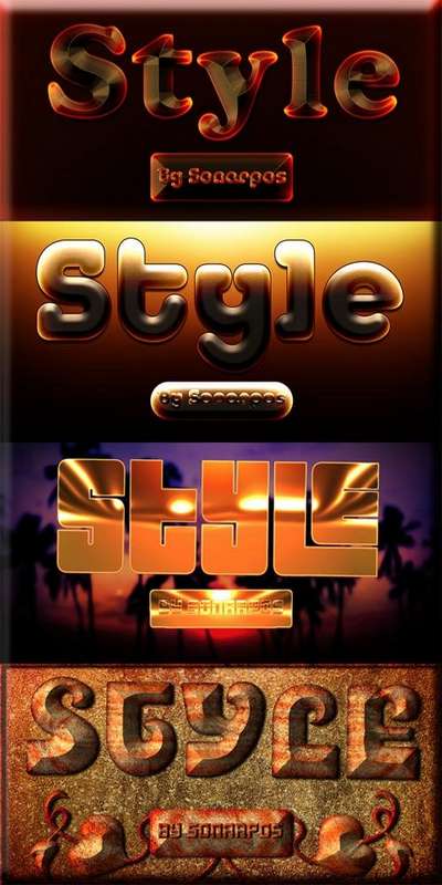 Set of the varied photoshop styles - 15 Set of the varied photoshop styles - 15