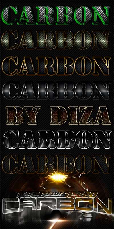 Carbon photoshop styles by Diza - 2