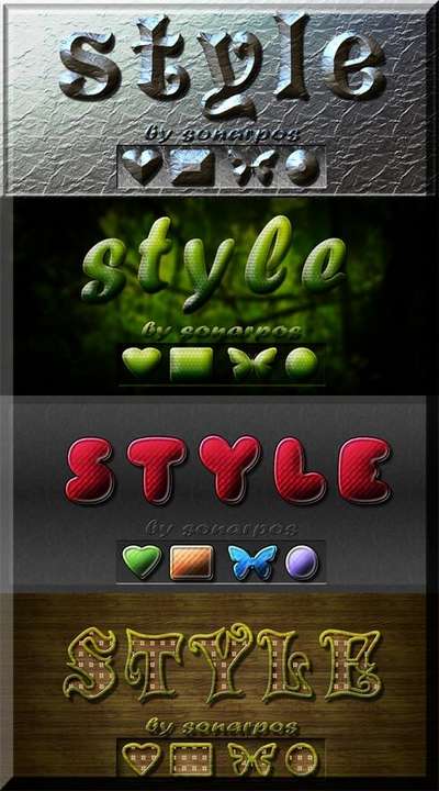 Set of the varied photoshop styles - 12 Set of the varied photoshop styles - 12