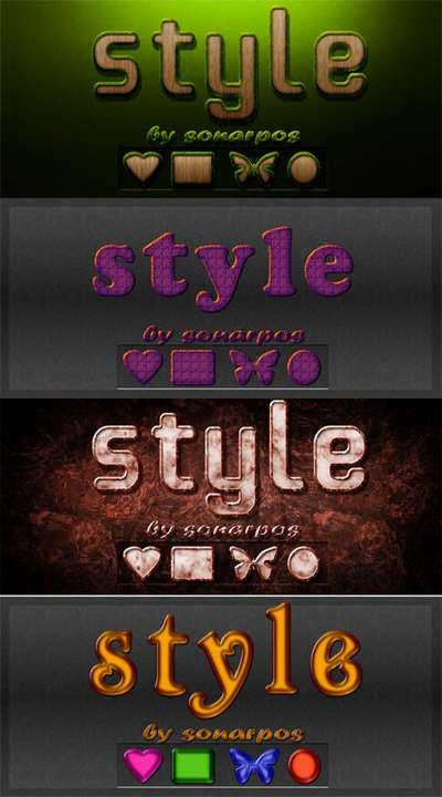Set of the varied photoshop styles - 13 Set of the varied photoshop styles - 13
