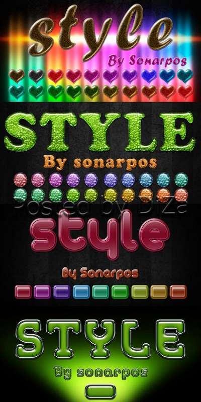 Set of the varied photoshop styles - 8 Set of the varied photoshop styles - 8