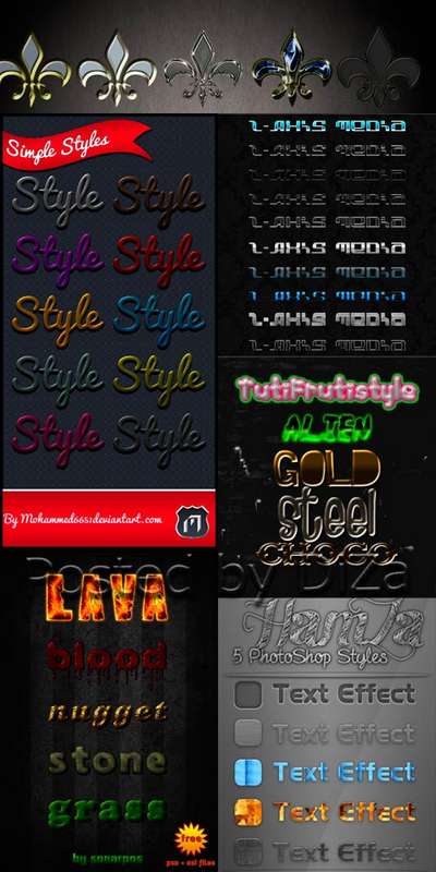 Set of the varied photoshop styles - 9