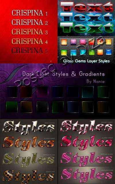 Set of the varied photoshop styles Set of the varied photoshop styles