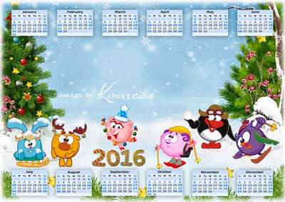 Free 2016 baby calendar template with frame psd - English, Spanish, Russian Free 2016 baby calendar template with frame psd - English, Spanish, Russian