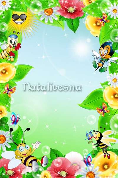 Flower children's frame psd template – Have gathered all on a lawn - bees, butterflies, flowers … Flower children's frame psd template – Have gathered all on a lawn - bees, butterflies, flowers …