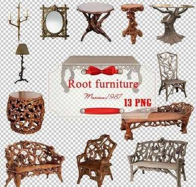 Root furniture set PNG