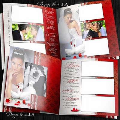 Romantic photo book in the classic style - Swan Love Romantic photo book in the classic style - Swan Love