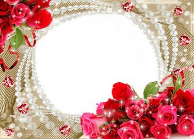 Photo Frame - Roses and Pearls