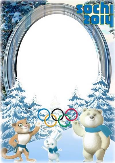 Winter photo frame - the Sochi 2014 Olympic Games Mascots Winter photo frame - the Sochi 2014 Olympic Games Mascots
