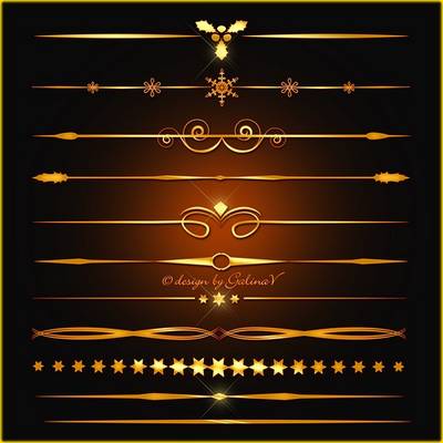 Calligraphic golden vintage dividers - PSD Source for design Calligraphic golden vintage dividers - PSD Source for design
