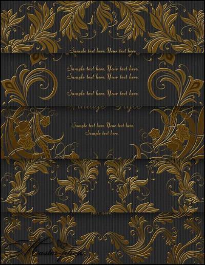 Gold decorative PSD elements for working in Photoshop