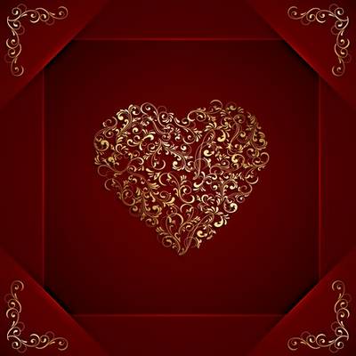 Red backgrounds ( 2 psd images) with golden Heart for Valentine's Day Red backgrounds ( 2 psd images) with golden Heart for Valentine's Day