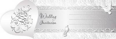 Original invitation to the wedding with form of the heart Original invitation to the wedding with form of the heart