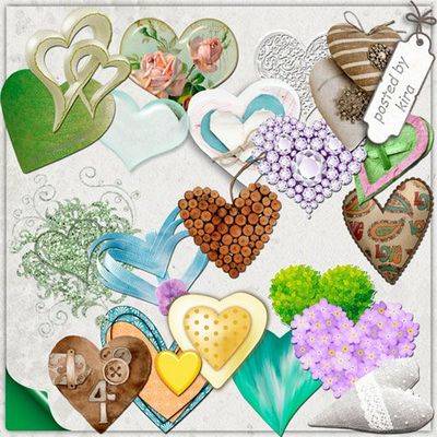 PNG Clipart Valentine's Day - Colorful hearts - 151 PNG files