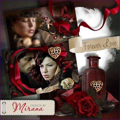 Collection romantic frame in the Gothic style - Forever love