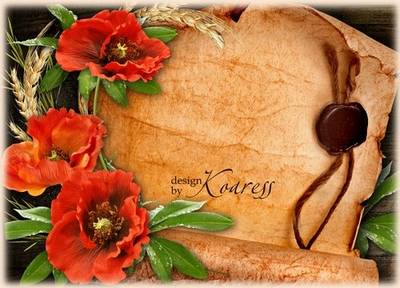 Photo frame - Bright poppies and vintage photo Photo frame - Bright poppies and vintage photo