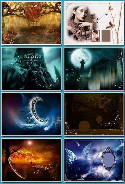 Collection of various multi-layer PSD. Fondo PSD para Photoshop