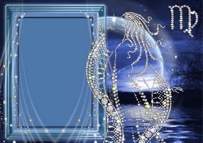 Frame for photoshop - Crystal zodiac signs. The Virgin