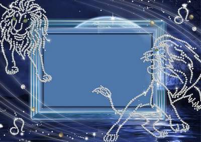 Frame for photoshop - Crystal zodiac signs. A lion Frame for photoshop - Crystal zodiac signs. A lion