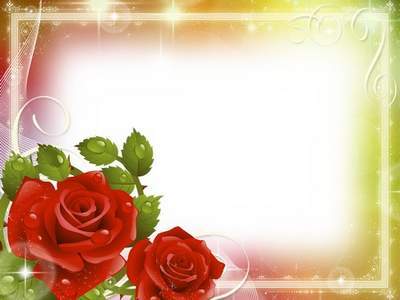 Romantic frame for Photoshop - Morning Rose