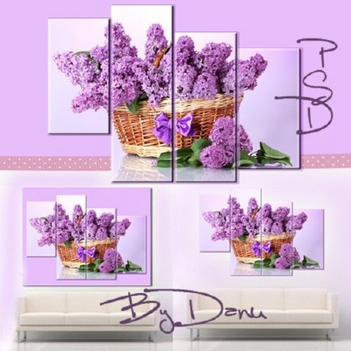 Polyptych, the PSD file for photoshop - I love the delicate scent of the lilac