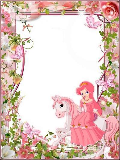 Photo frame for children photo girls - Princess and Pony - PSD + PNG Frame Photo frame for children photo girls - Princess and Pony - PSD + PNG Frame