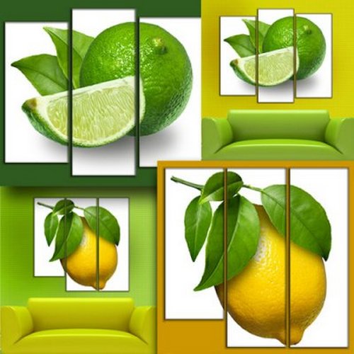 Two Triptych (polyptych) in PSD format - The Lemon mood Two Triptych (polyptych) in PSD format - The Lemon mood