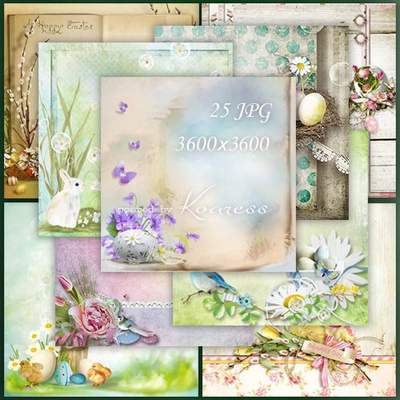 Easter Photoshop background - 25 JPG