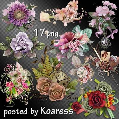 Vintage flowers PNG format - 17 PNG Images flowers, PNG clipart on a transparent background