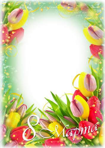 Set of womens frames for Photoshop - When the tulips bloom