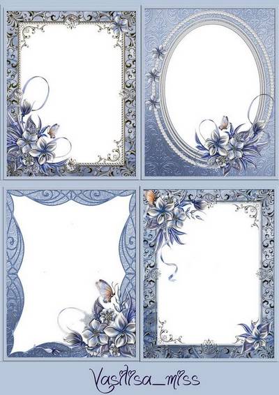 Winter frame with winter colors - Frosty patterns