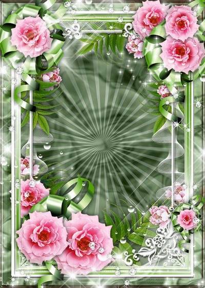2 Frames for photo with roses - She so tenderly pink 2 Frames for photo with roses - She so tenderly pink