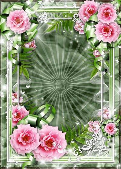 2 Frames for photo with roses - She so tenderly pink