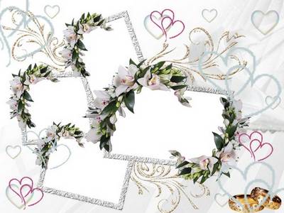Wedding Photo Frame with stunning lilies - I wish you happiness Wedding Photo Frame with stunning lilies - I wish you happiness