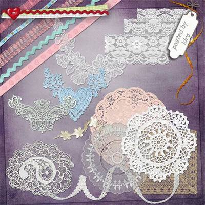 Clipart PNG images - 180 PNG Lace, ribbons on a transparent background