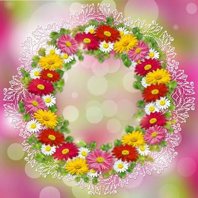 Free PSD file - Wreath of flowers