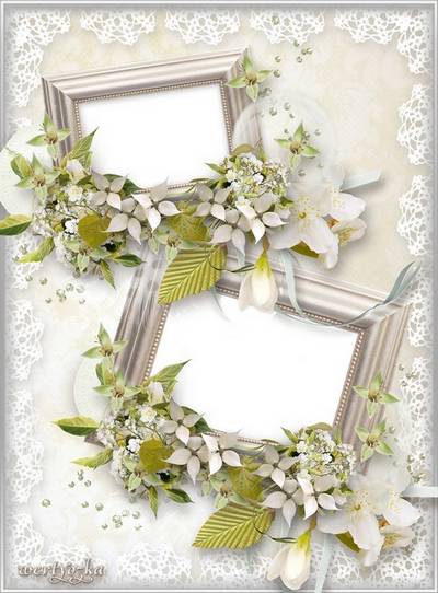 Wedding frame for Photoshop - Jasmine flowers